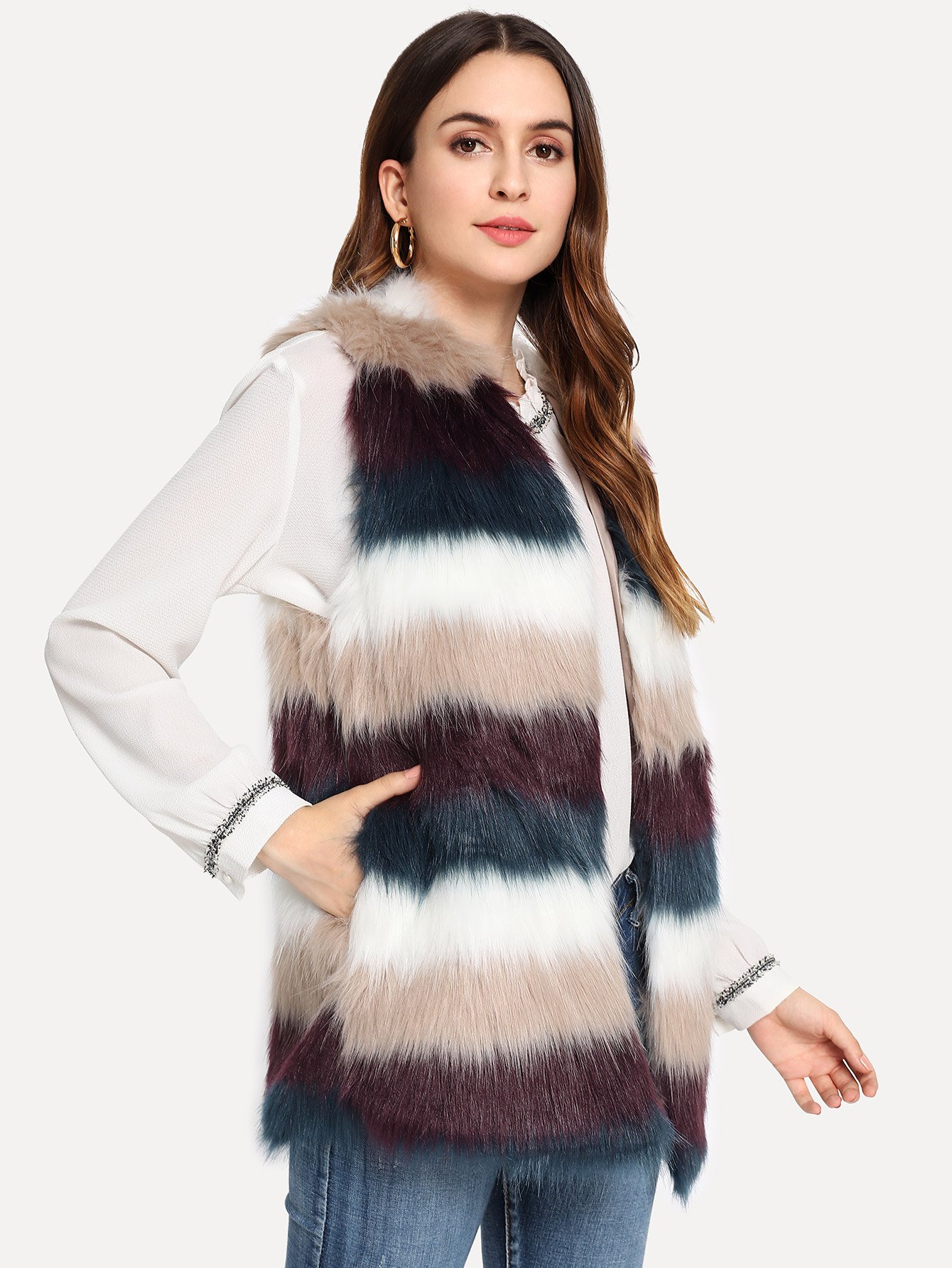 Комбинезон однотонный с запахом Пальто SheIn