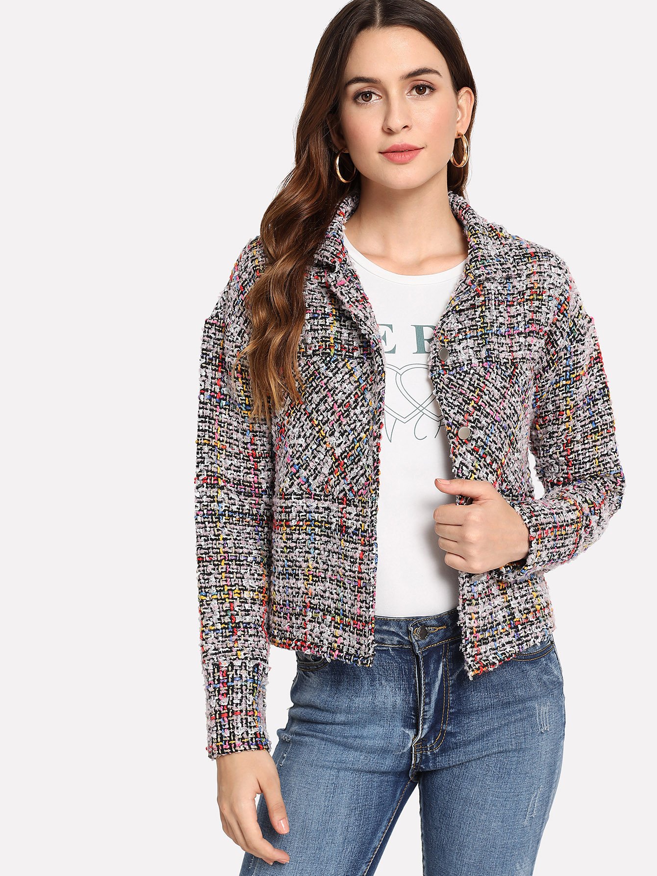 Самостоятельные флористические и полосатые брюки из палаццо Пальто SheIn