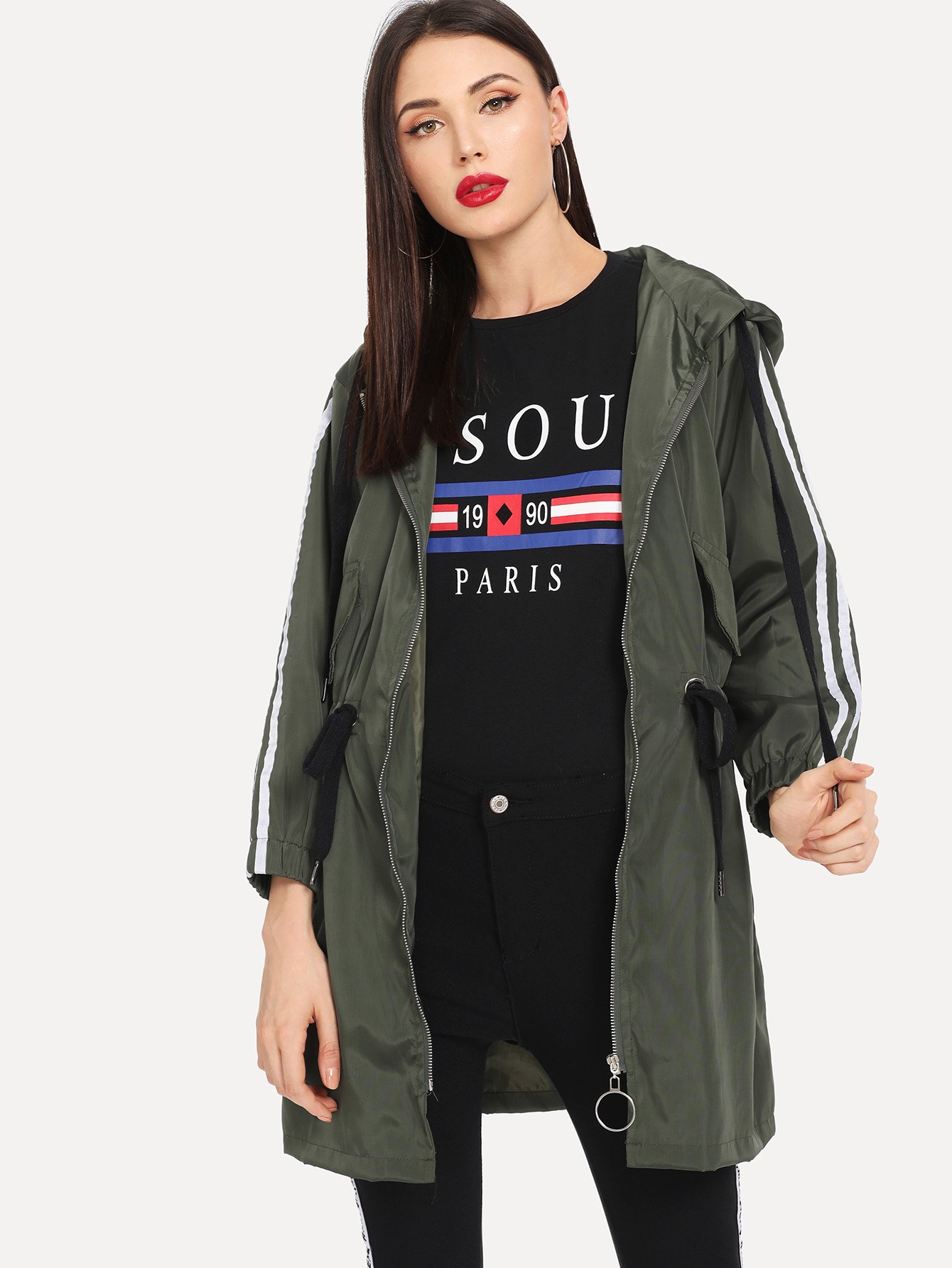 Короткое худи сетка Пальто SheIn