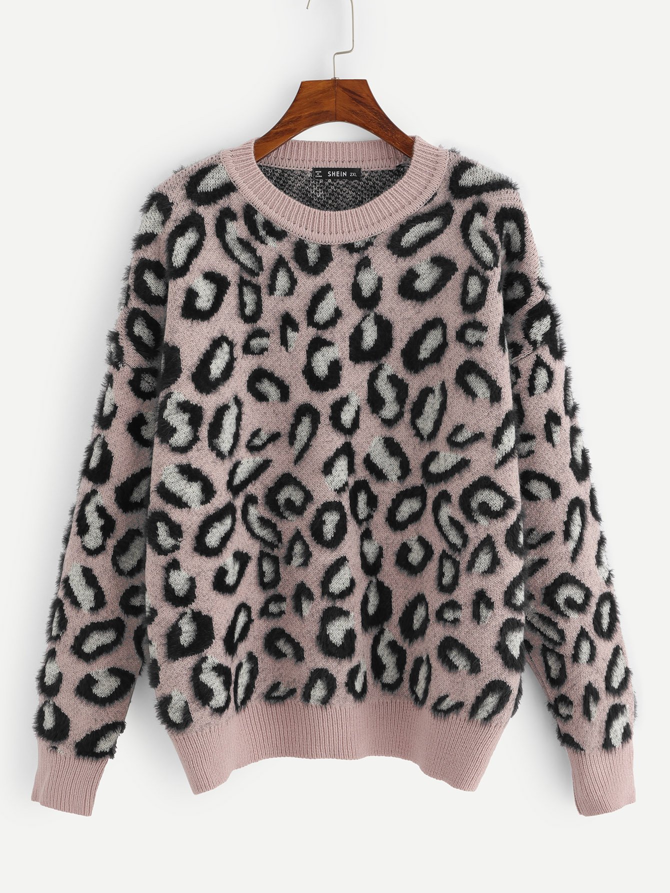 Плюс размеры свитер из искусственной меха с падениями плеча