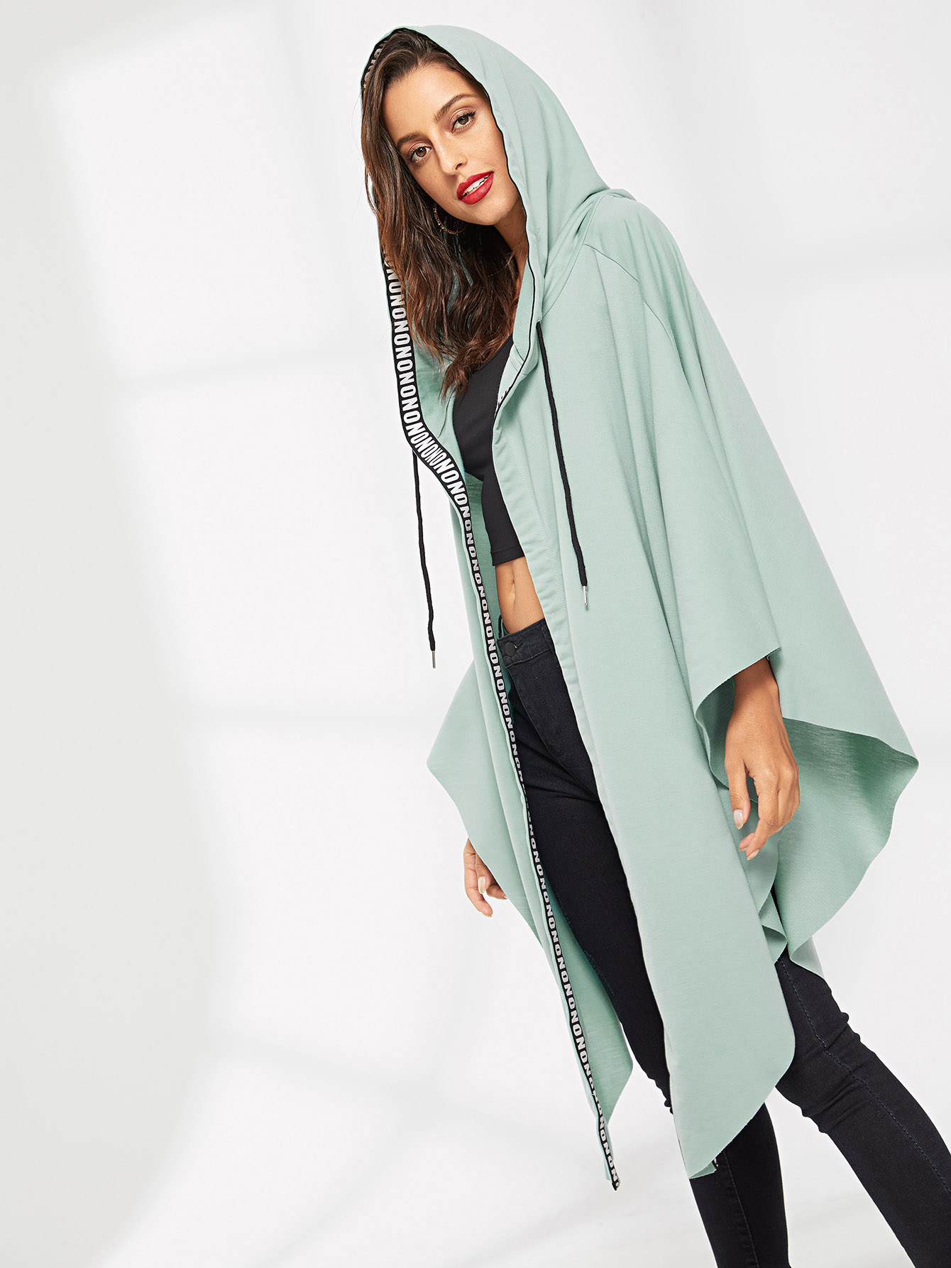 Комбинезон с широкими штанинами и вышивкой Пальто SheIn