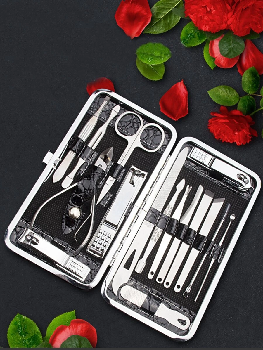 Nail Clipper Set 16pcs,Nail Supplies,Nail Tools,Nail Art Tools,Back To School,Nails,Nail Tools For Press On Nails,Manicure Pedicure Tools