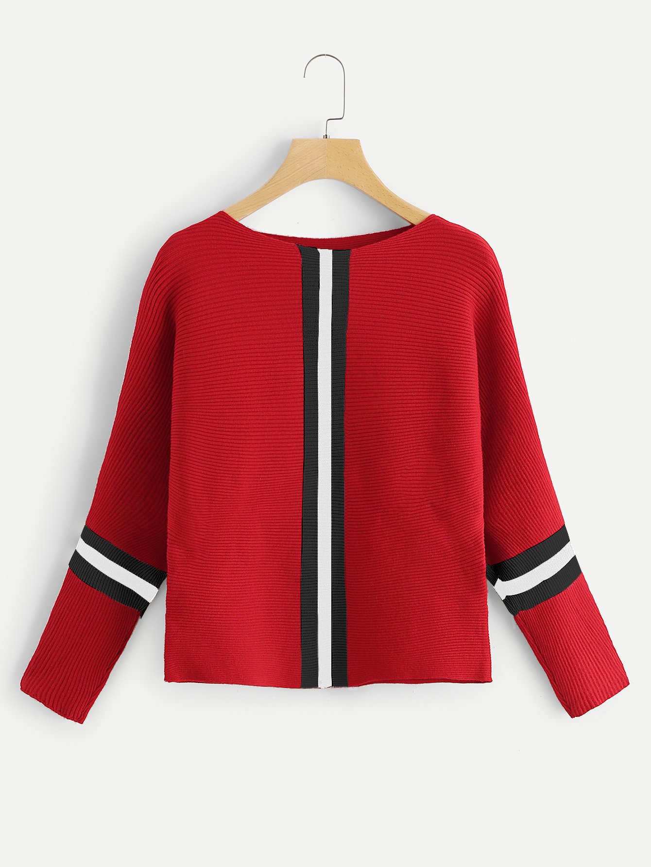 Свитер в полоску с рукавом "летучая мышь"