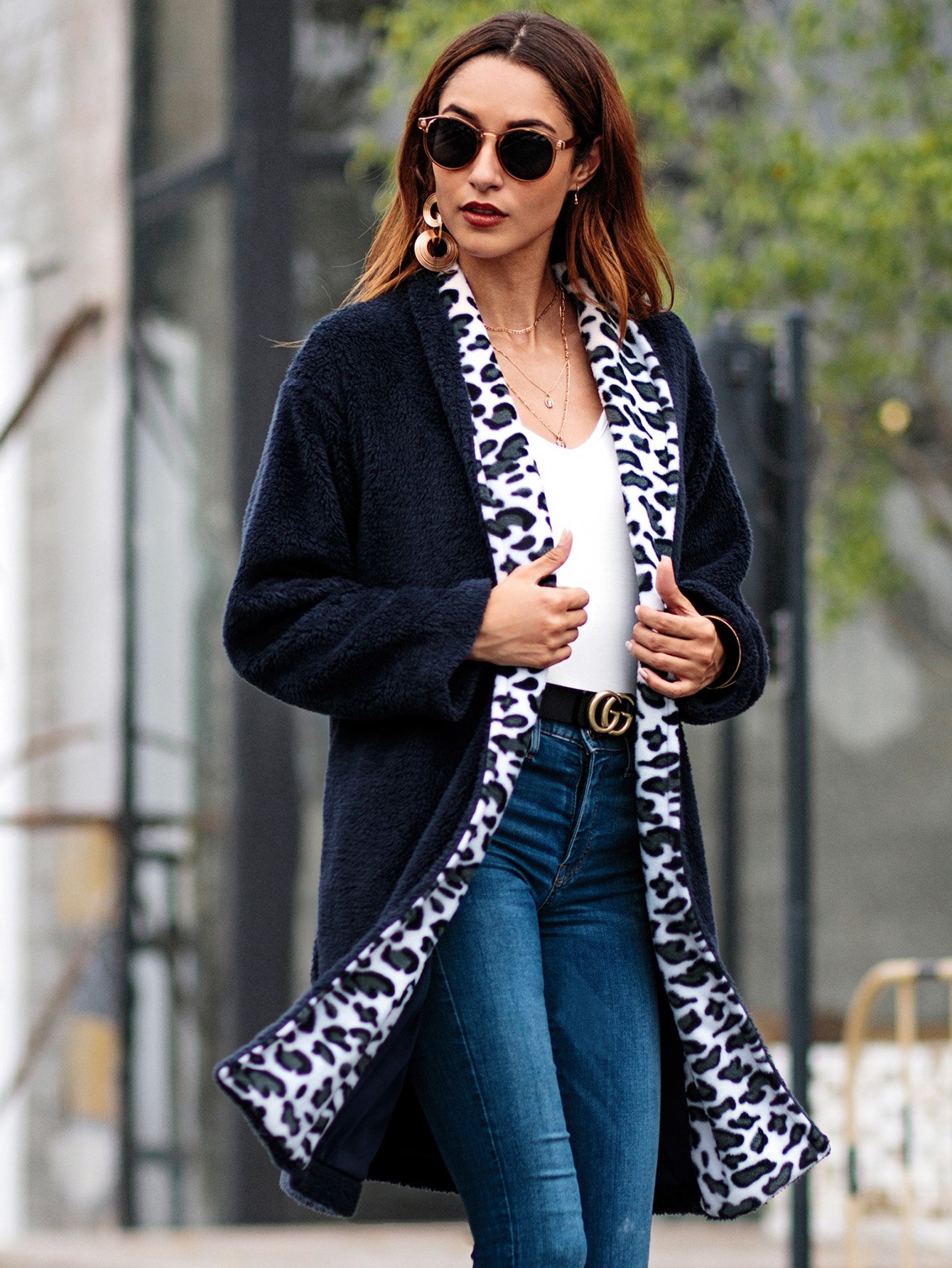 С плечом Цветочная печать Romper Пальто SheIn
