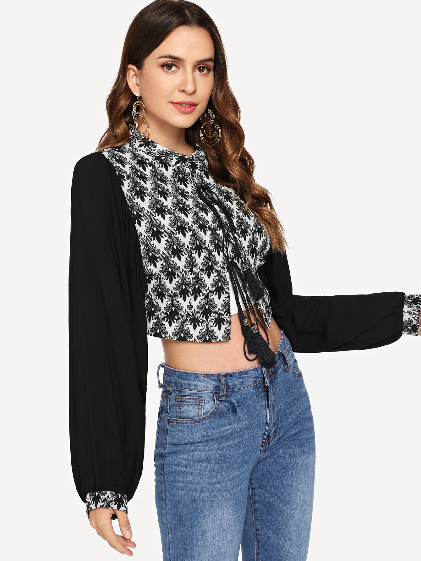 Комбинезон с v-образным воротником однотонный Пальто SheIn