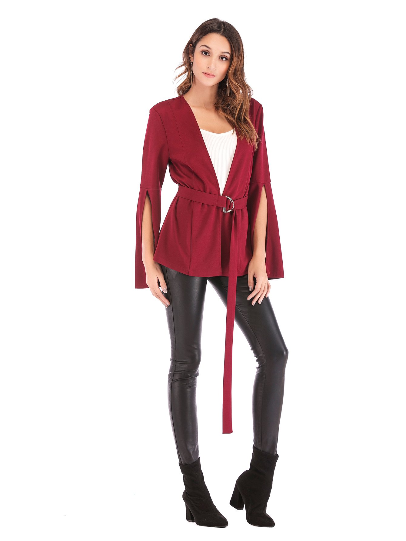 Однотонный жакет рукав с вырезом