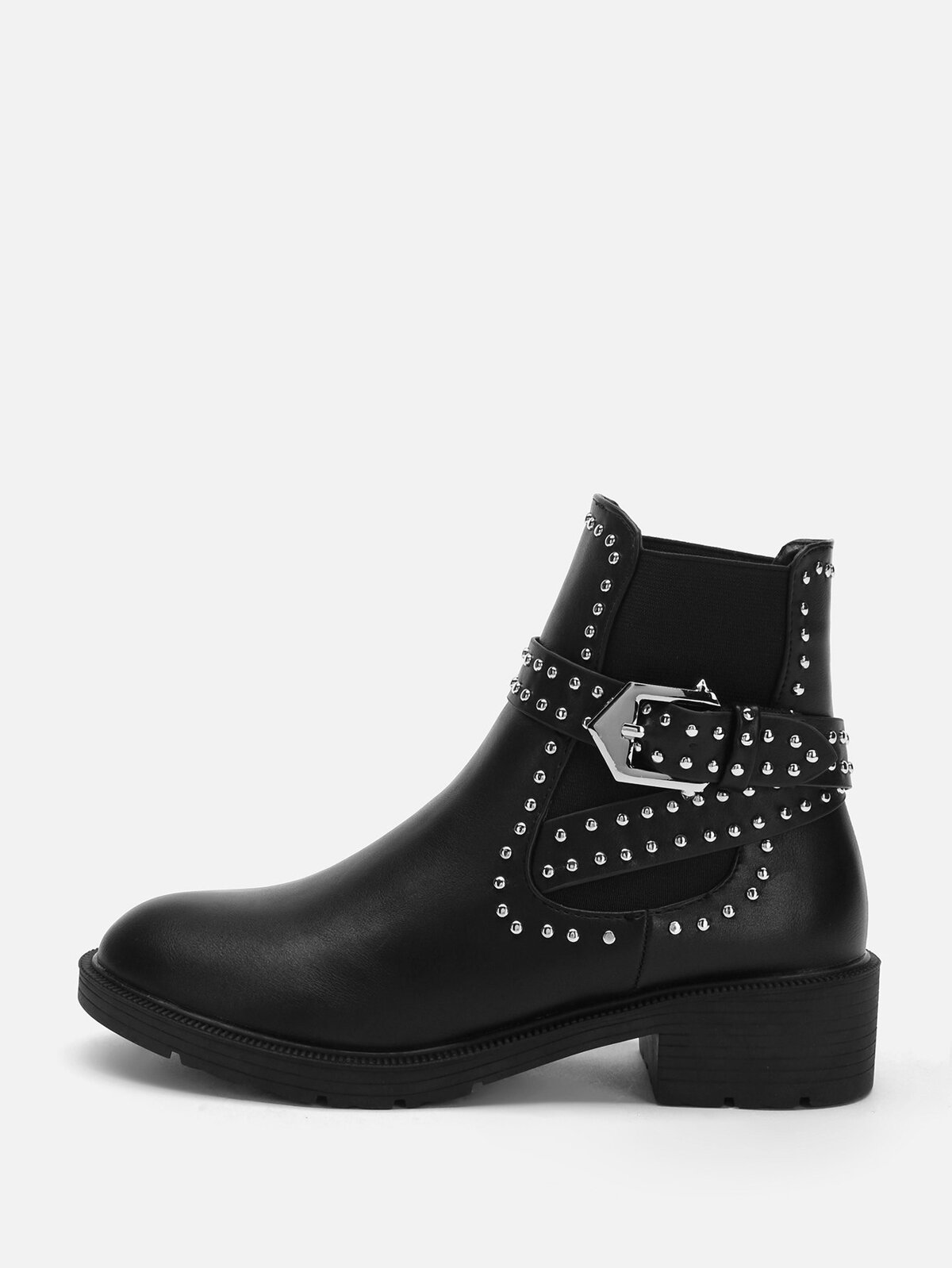 Stud & Buckle Decorated Boots