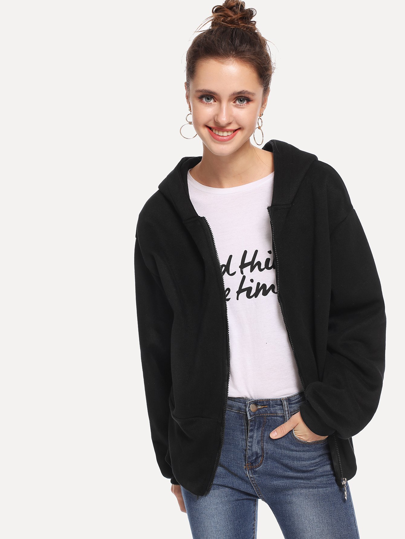 жакет на молния  с копюшоном