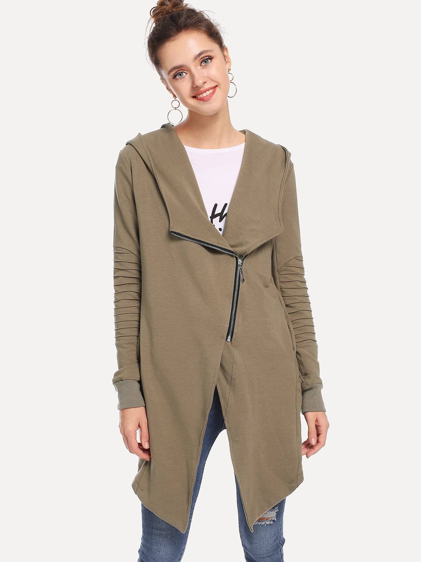 Knot V Cut Back Drawstring Талия Colorblock Jumpsuit Пальто SheIn