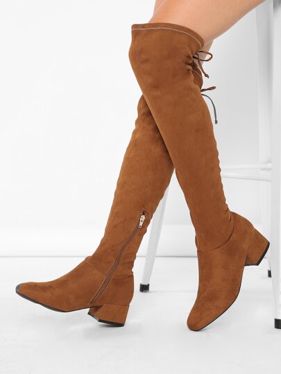 Mit Stiefel Mit Mit Zehenpartie Overknee Quadratischer Overknee Stiefel Quadratischer Zehenpartie Overknee Stiefel Quadratischer uT1J3KlFc