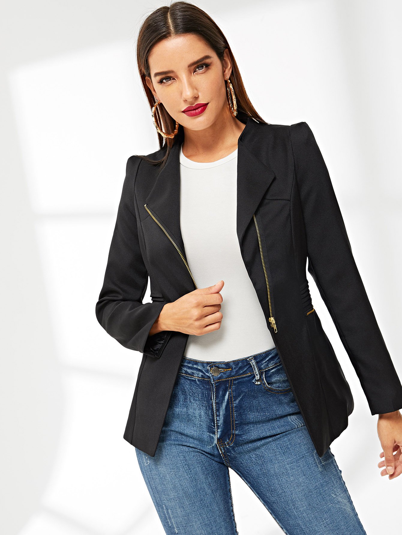 Плиссированный жакет с застёжкой молния