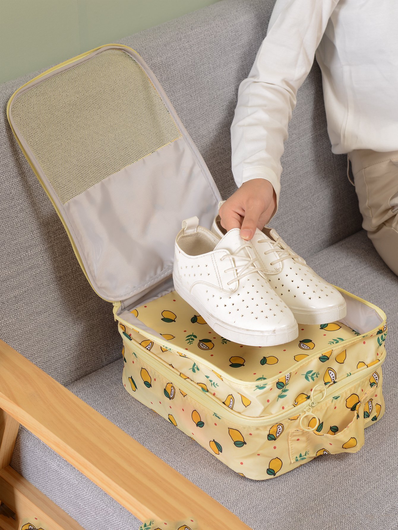 Двуслойная сумка для хранения обувь