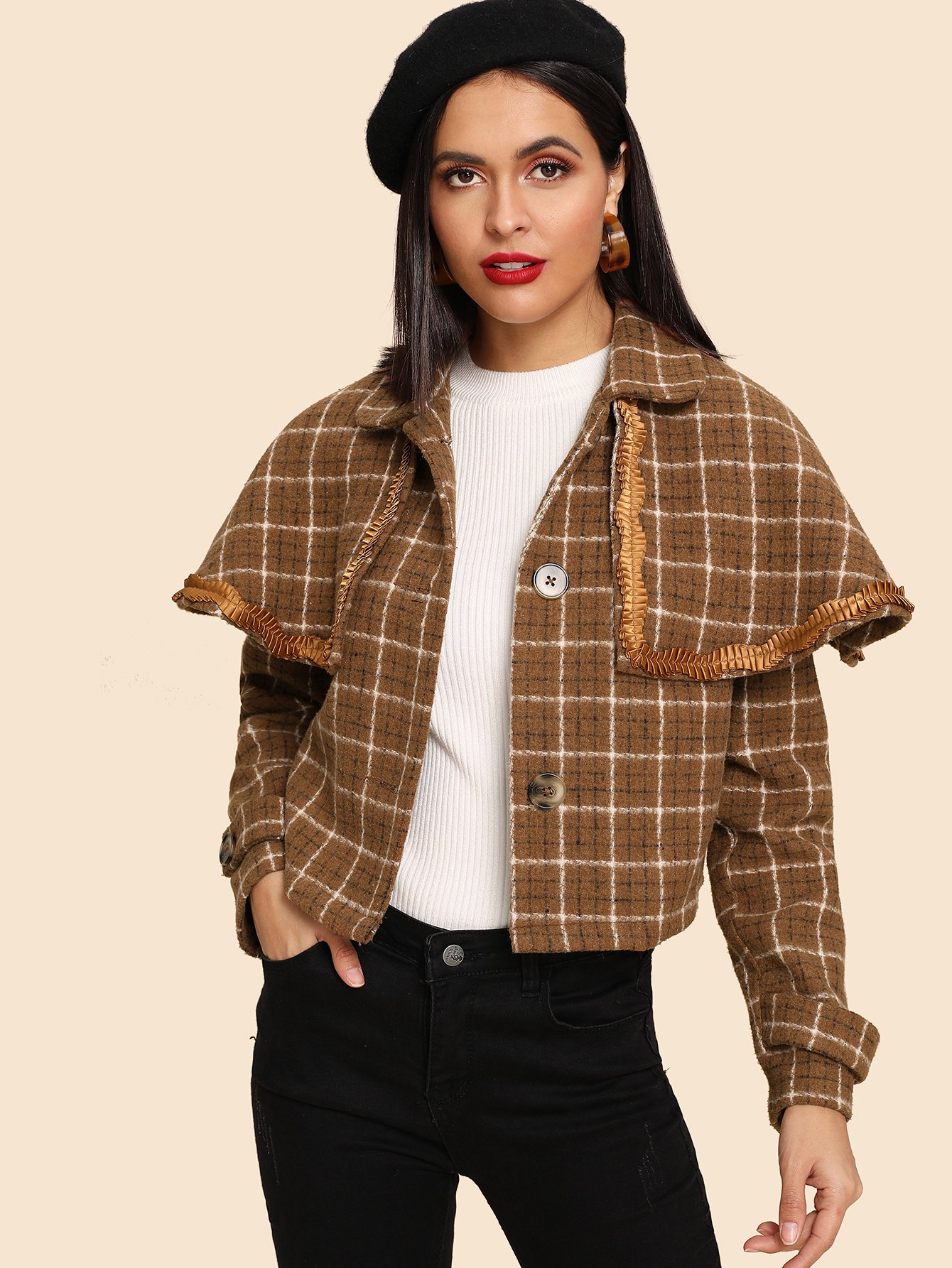 Комбинезон с молнией и шнурком Пальто SheIn