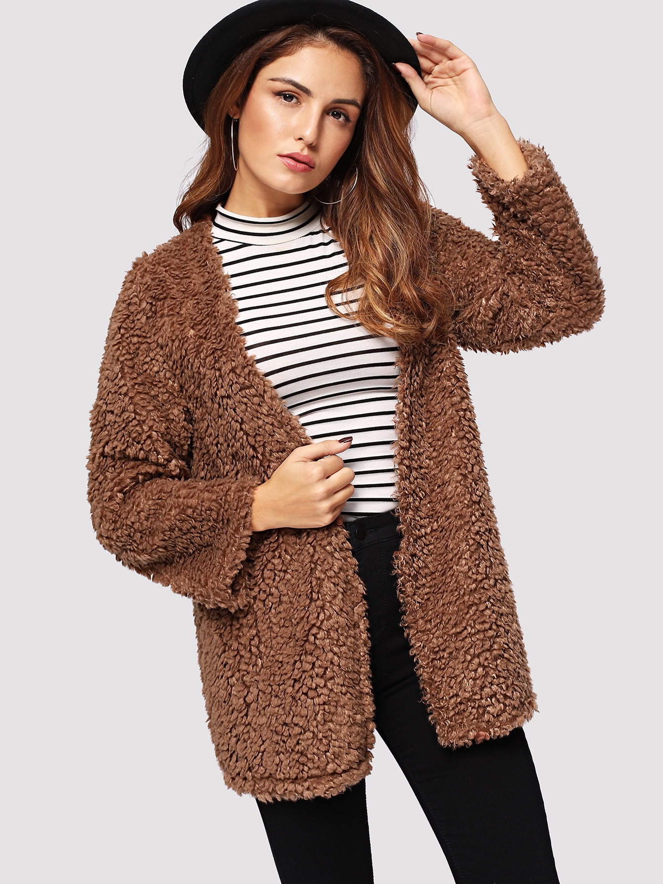 Яркая трубка с юбкой Пальто SheIn