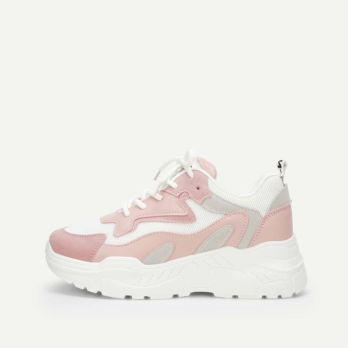 lace up chunky sole trainers