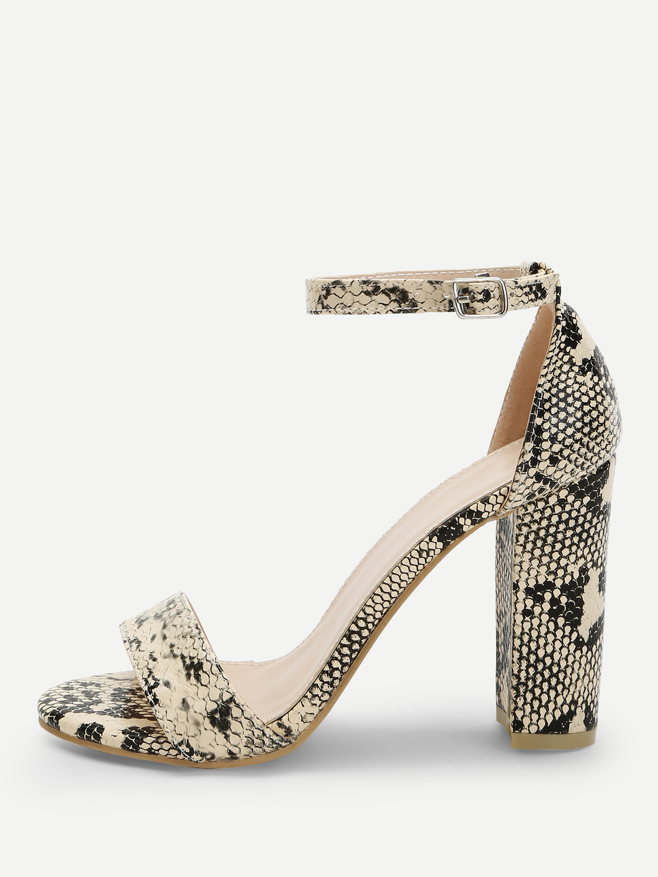 Обувь на высоких каблуках с змеиным принтом