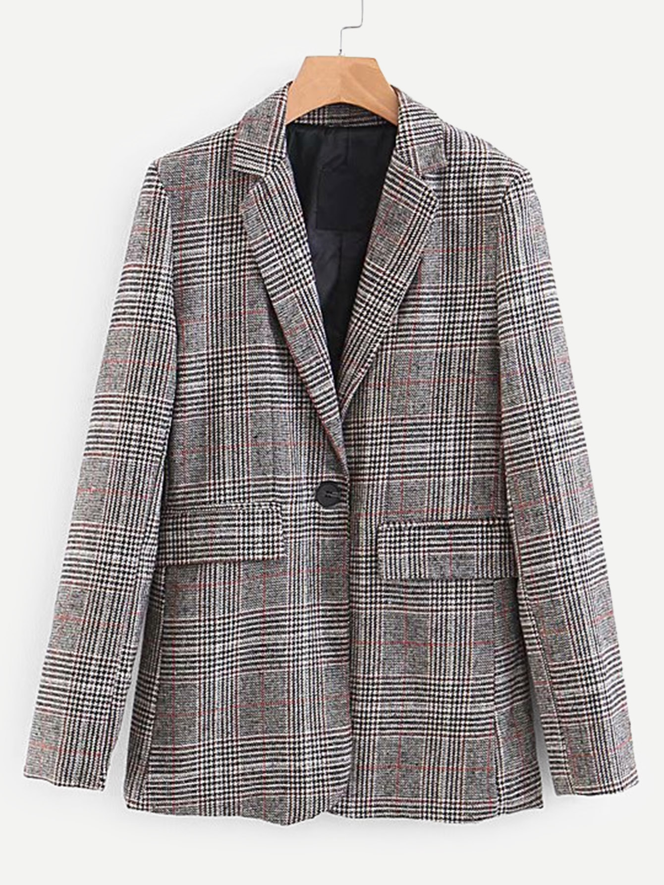 Жакет в клетку с пуговицами