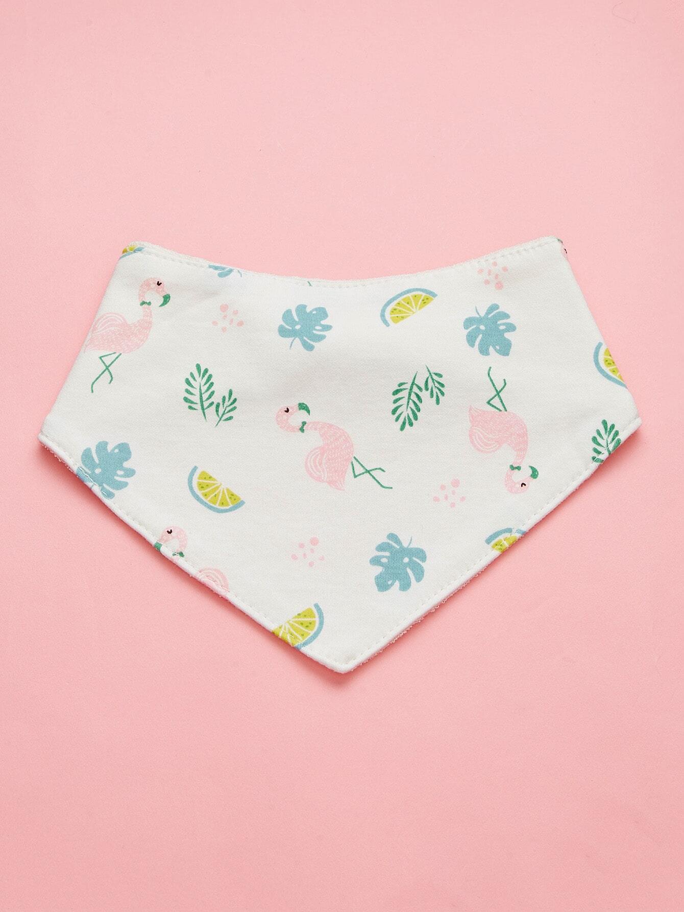 Детская шейная косынка на пуговицах с тропическим рисунком