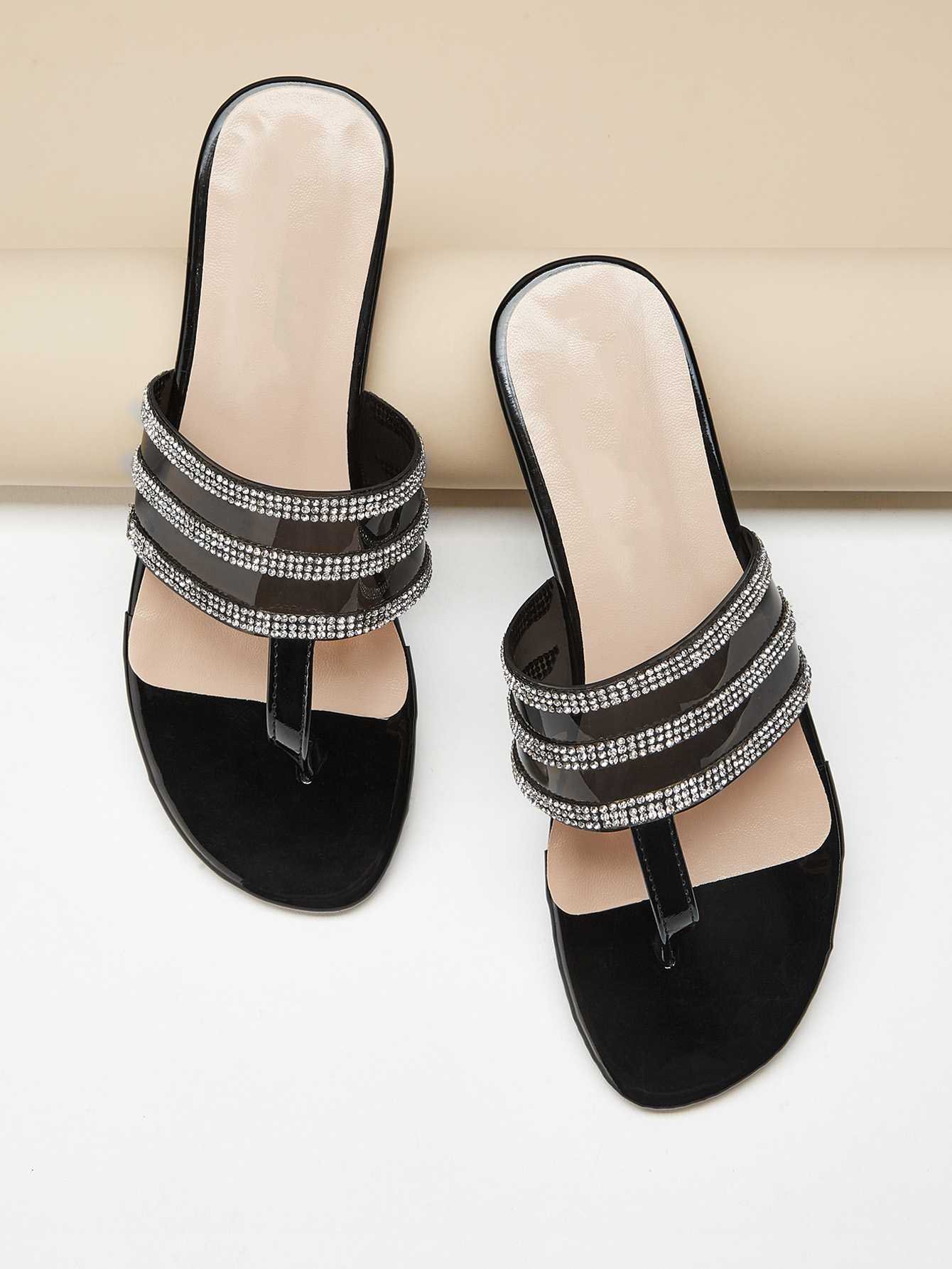 Горный хрусталь декор Toe Post плоские тапочки