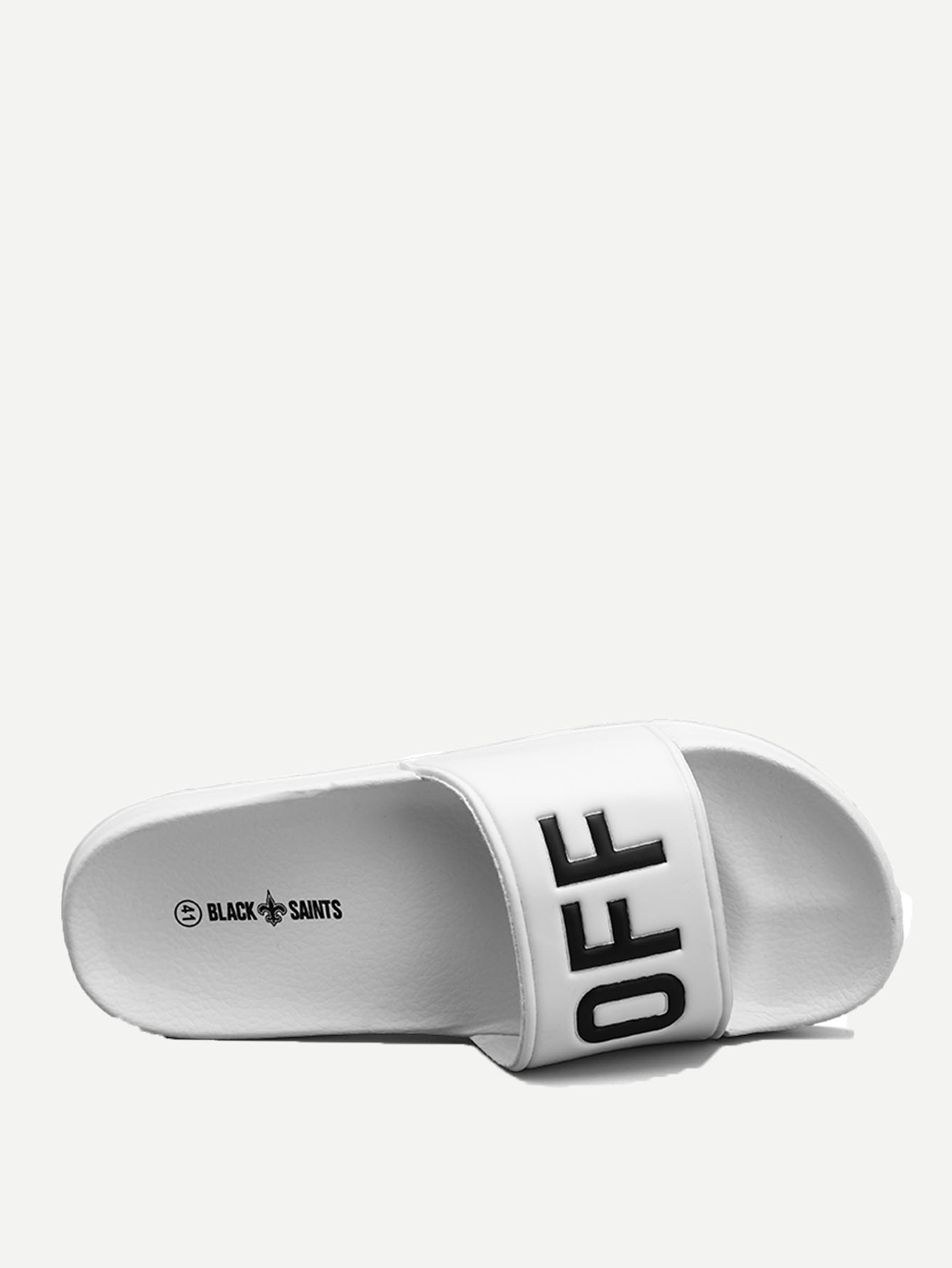 Мужские тапочки с открытым носком и деталям текстового