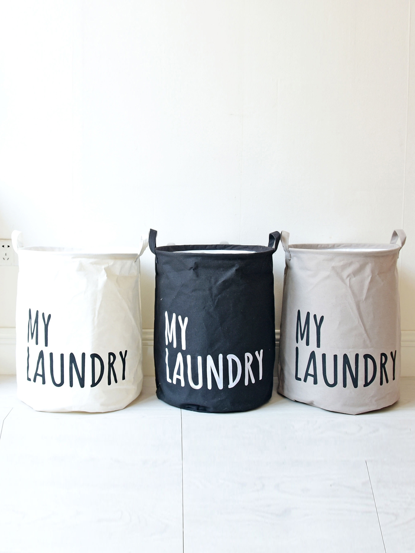 Корзина для белья с текстовым принтом 1шт.