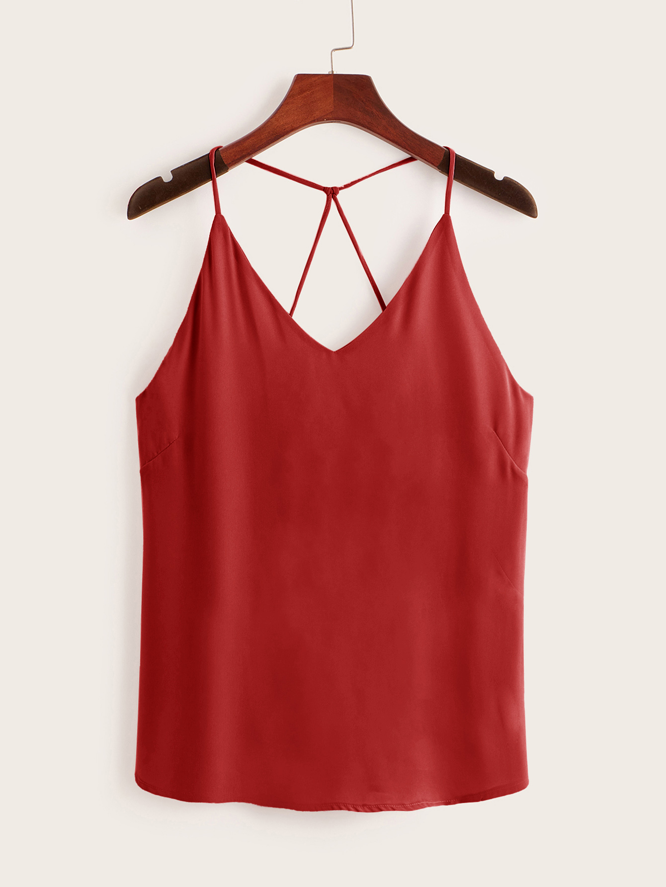 Однотонный топ на бретелях Топ SheIn