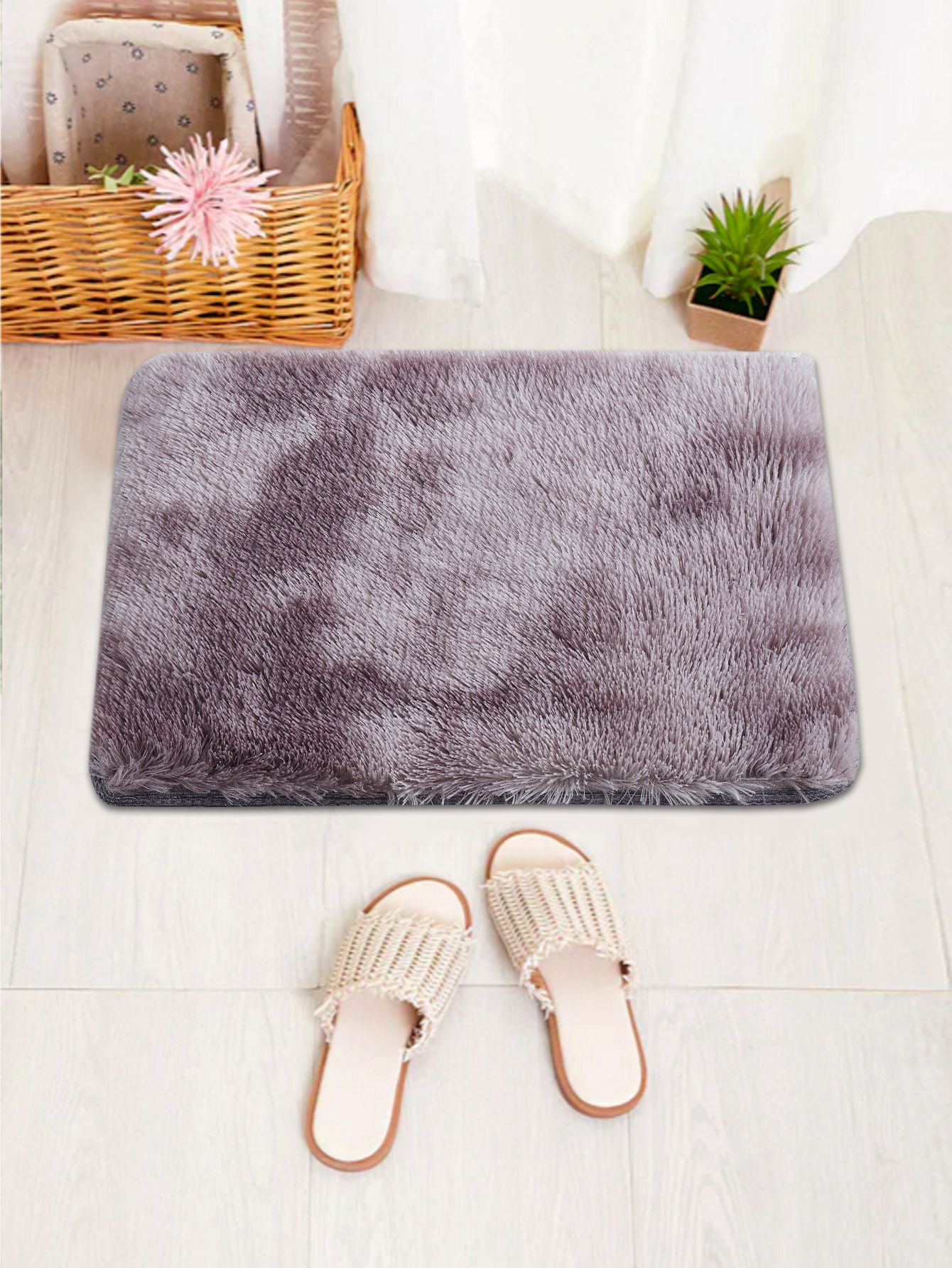 Solid Faux Fur Floor Mat