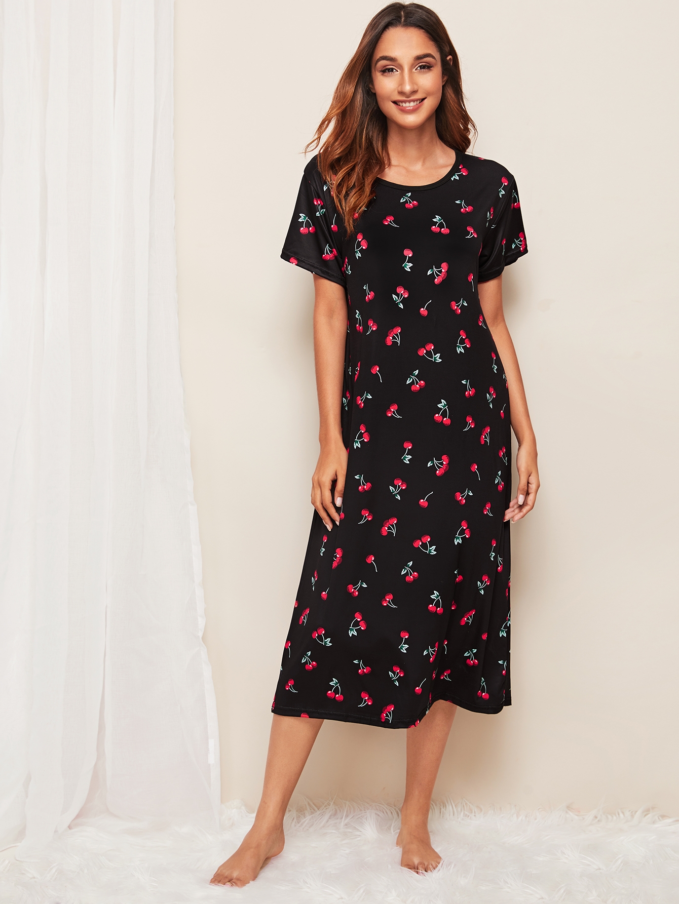 Cherry Print Night Dress