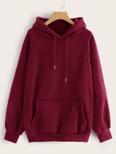 Raglan Sleeve Kangaroo Pocket Hoodie