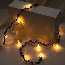 10pcs Ball Shaped Bulb String Light With Artificial Vine 1.5M