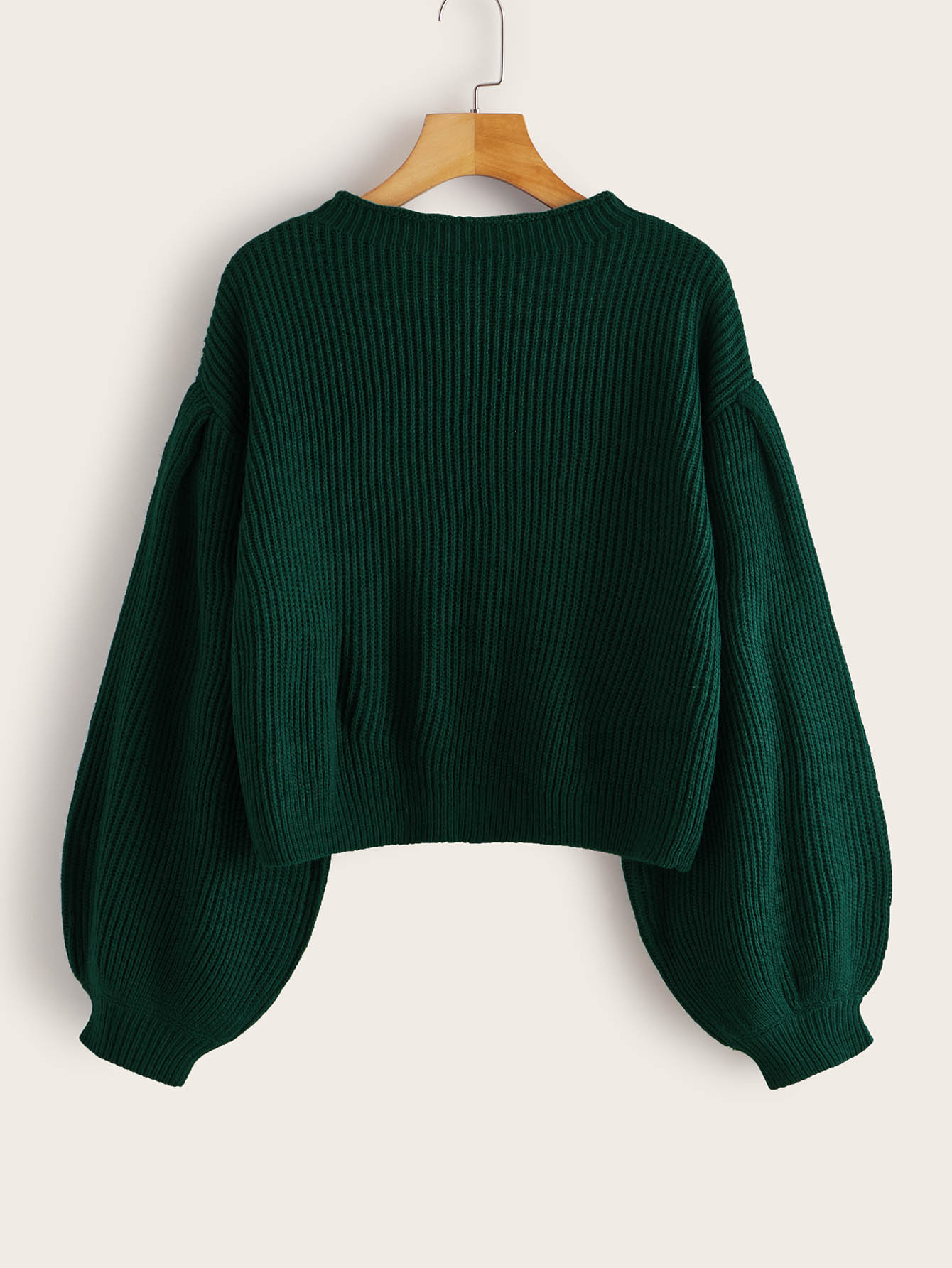 SHEIN Solid Drop Bishop Sleeve Sweater