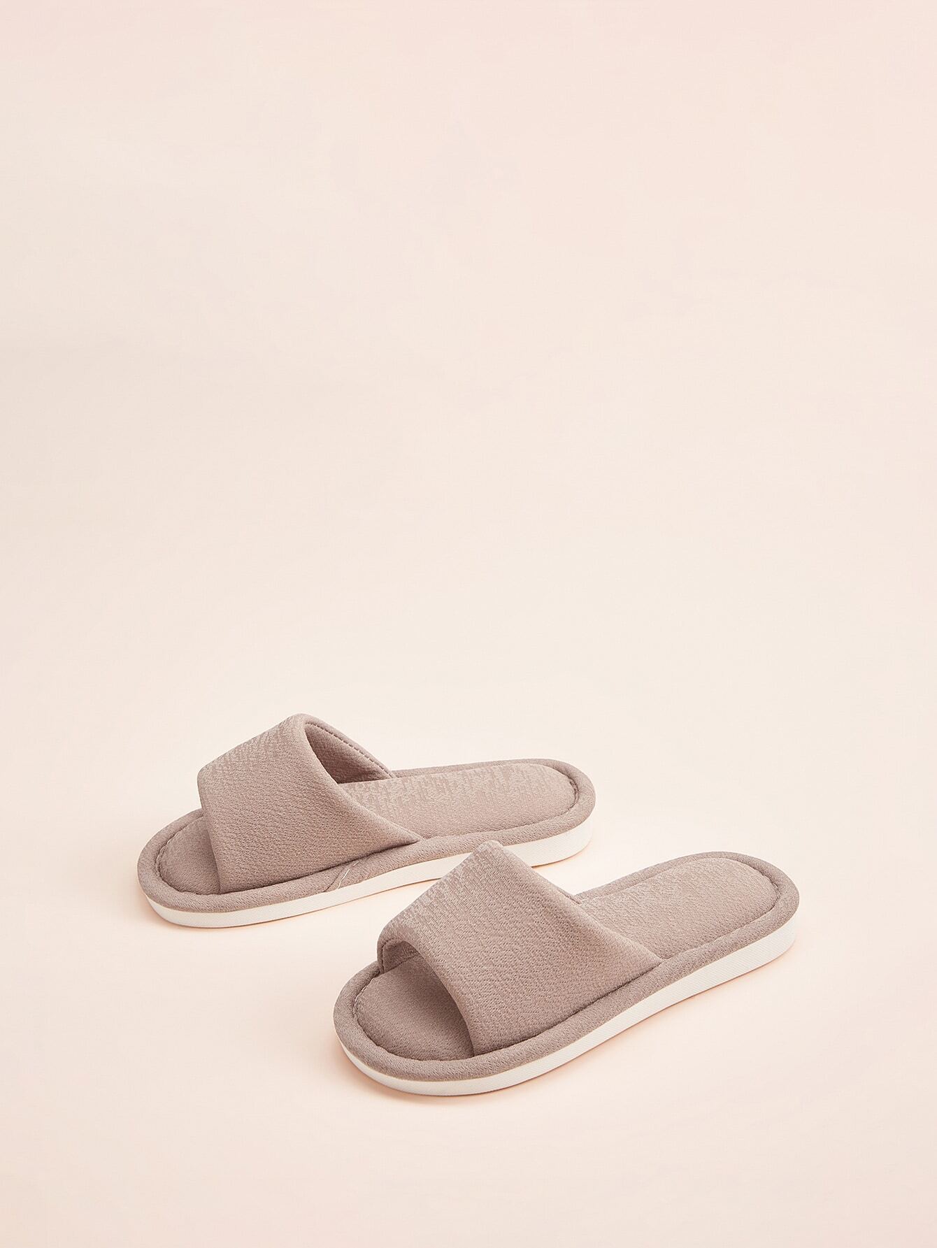 Однотонные шлепанцы с открытым носком для девочек