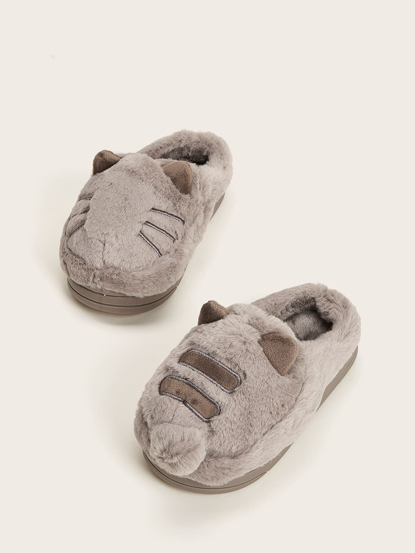 Пушистые шлепанцы в форме кота для девочек