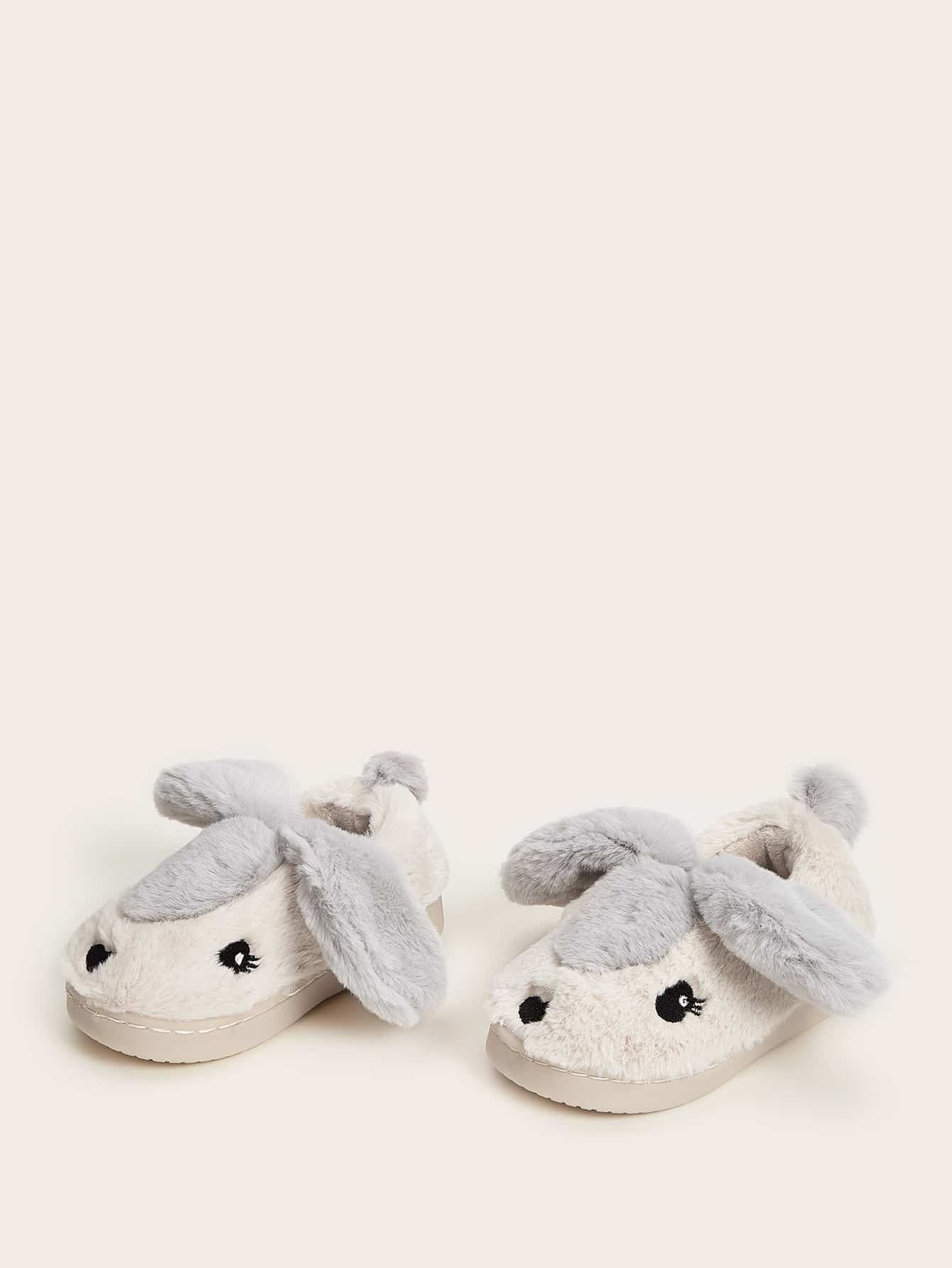 Пушистые шлепанцы в форме кролика для девочек