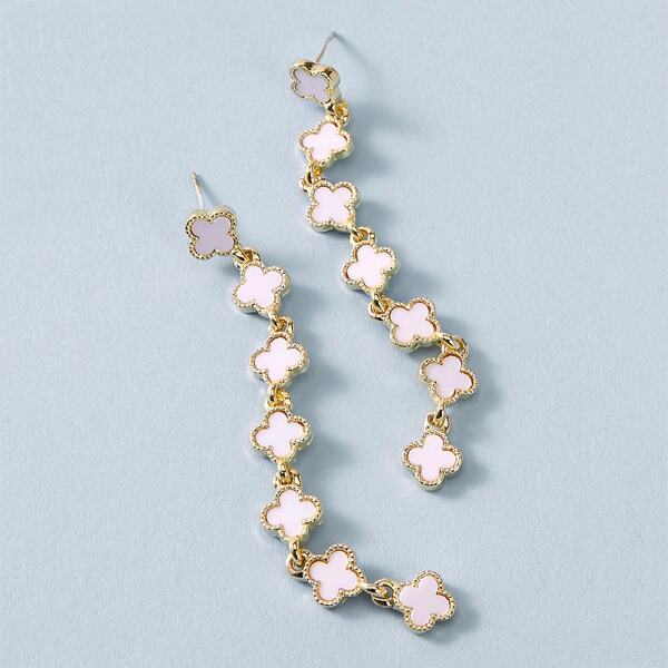 1pair Flower Drop Earrings, Multicolor
1pair Flower Drop Earrings, Multicolor