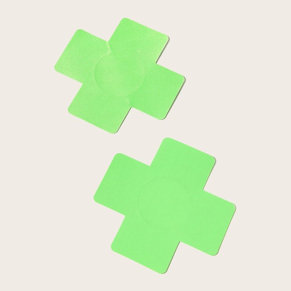 1pair Plus Cross Shaped Nipple Cover, Green
1pair Plus Cross Shaped Nipple Cover, Green