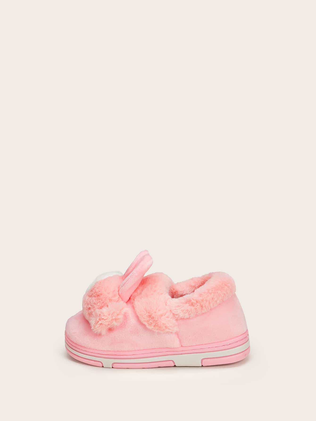 Пушистые шлепанцы с декором для девочек