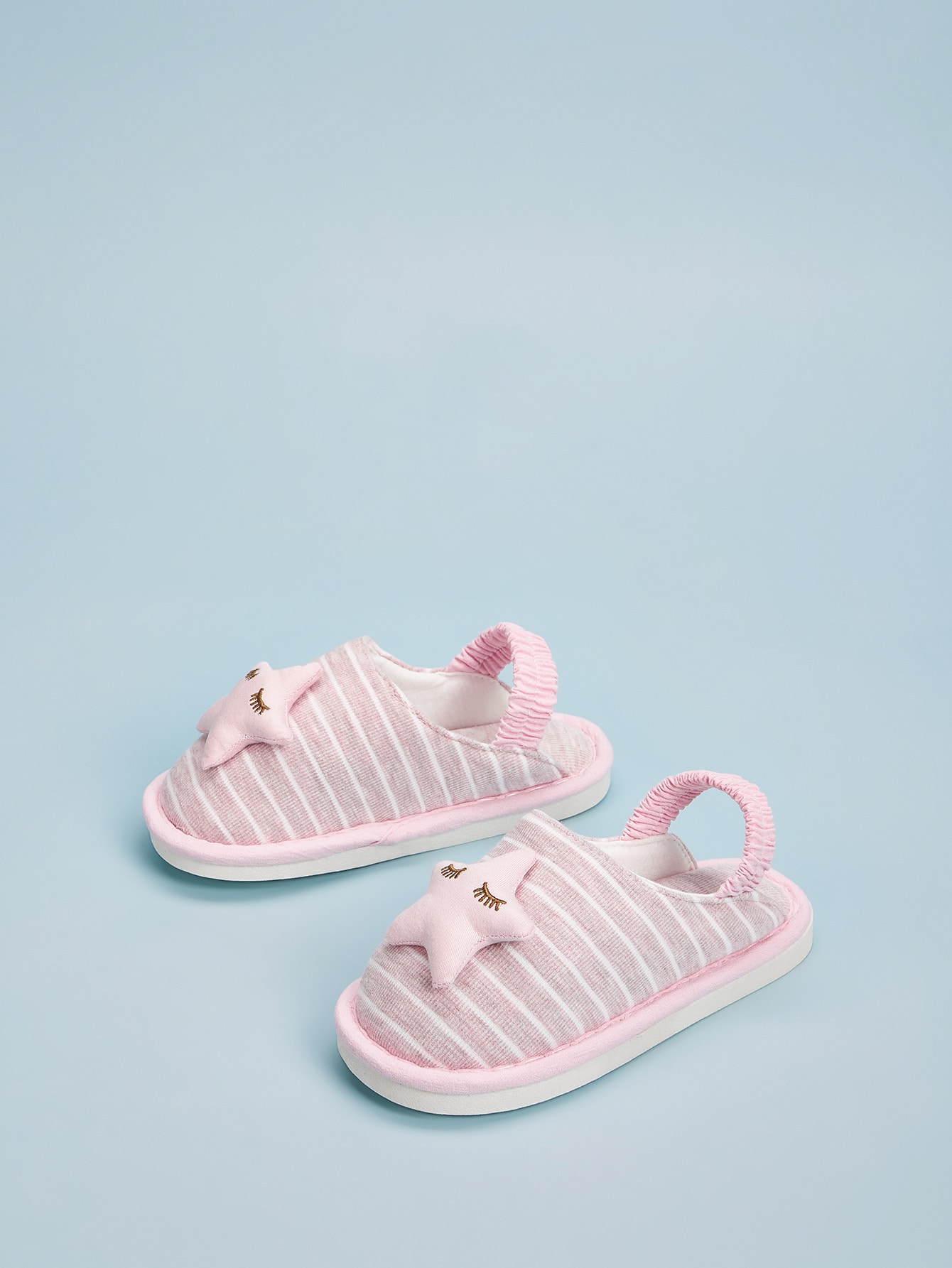 Шлепанцы с открытой пяткой и полосками для девочек