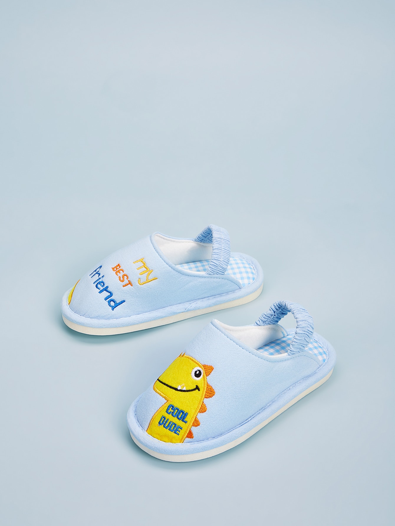 Шлепанцы с открытой пяткой  с вышивкой для мальчиков