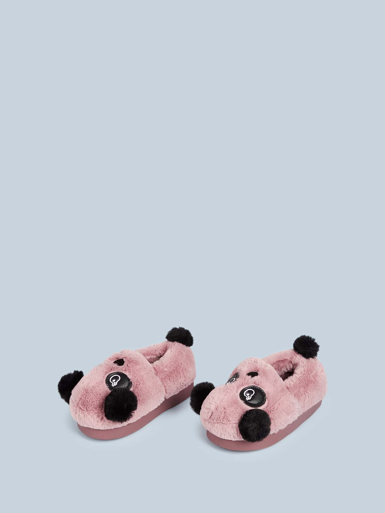 Шлепанцы в форме панды с искусственным мехом для девочек