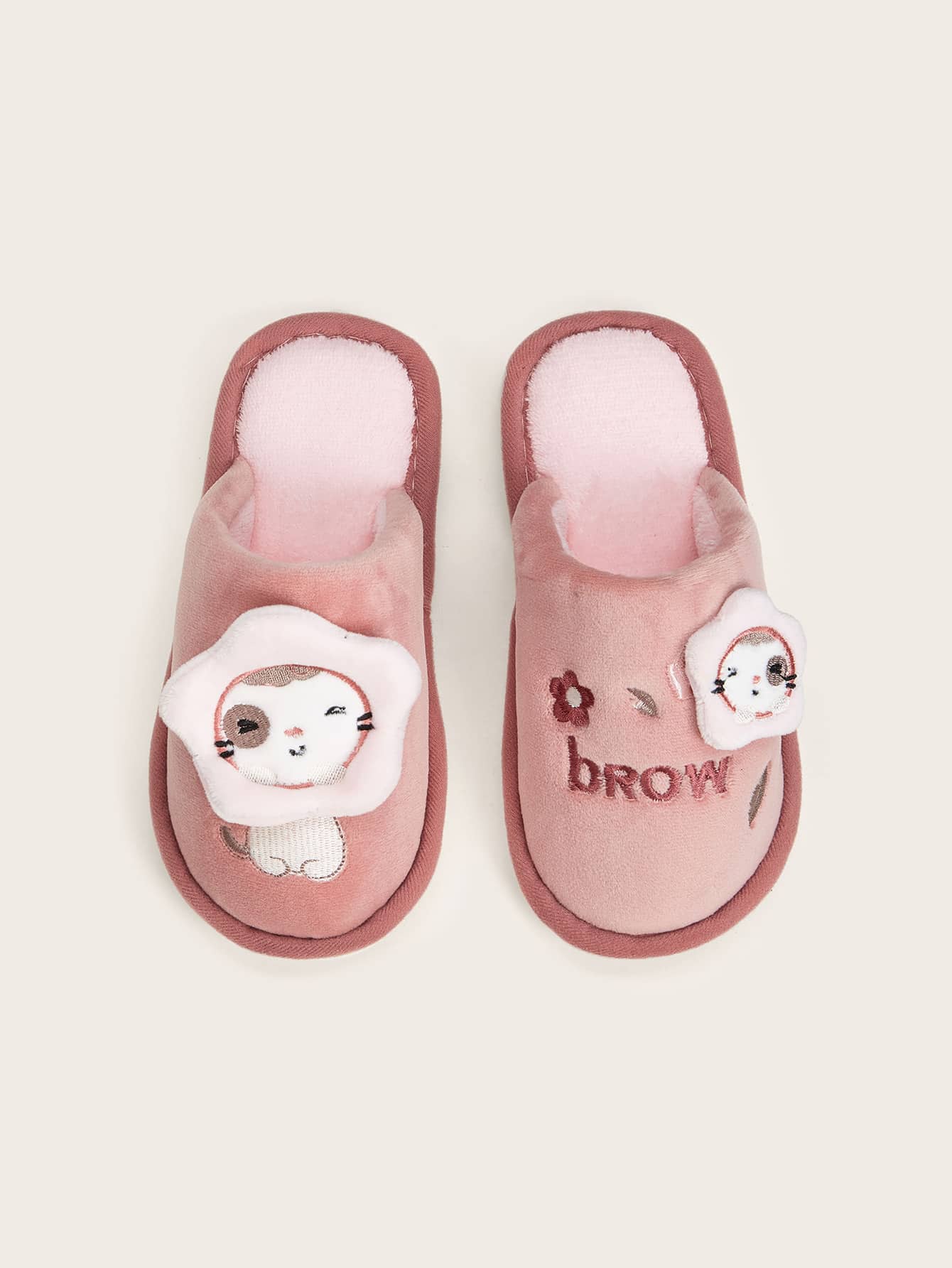 Цветочные шлепанцы с круглым носком для девочек