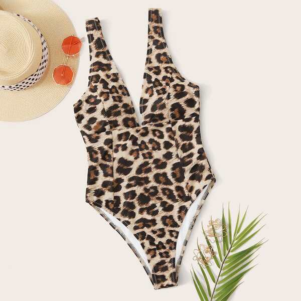 Leopard One Piece Swimwear, Multicolor 
Leopard One Piece Swimwear, Multicolor