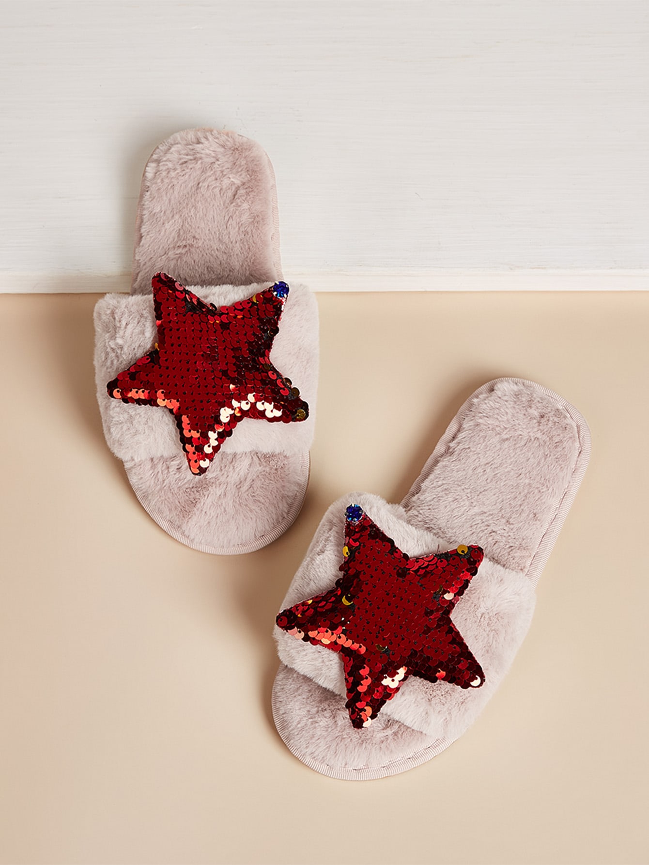 Рождество контрастные шлепанцы с блестящими звездами