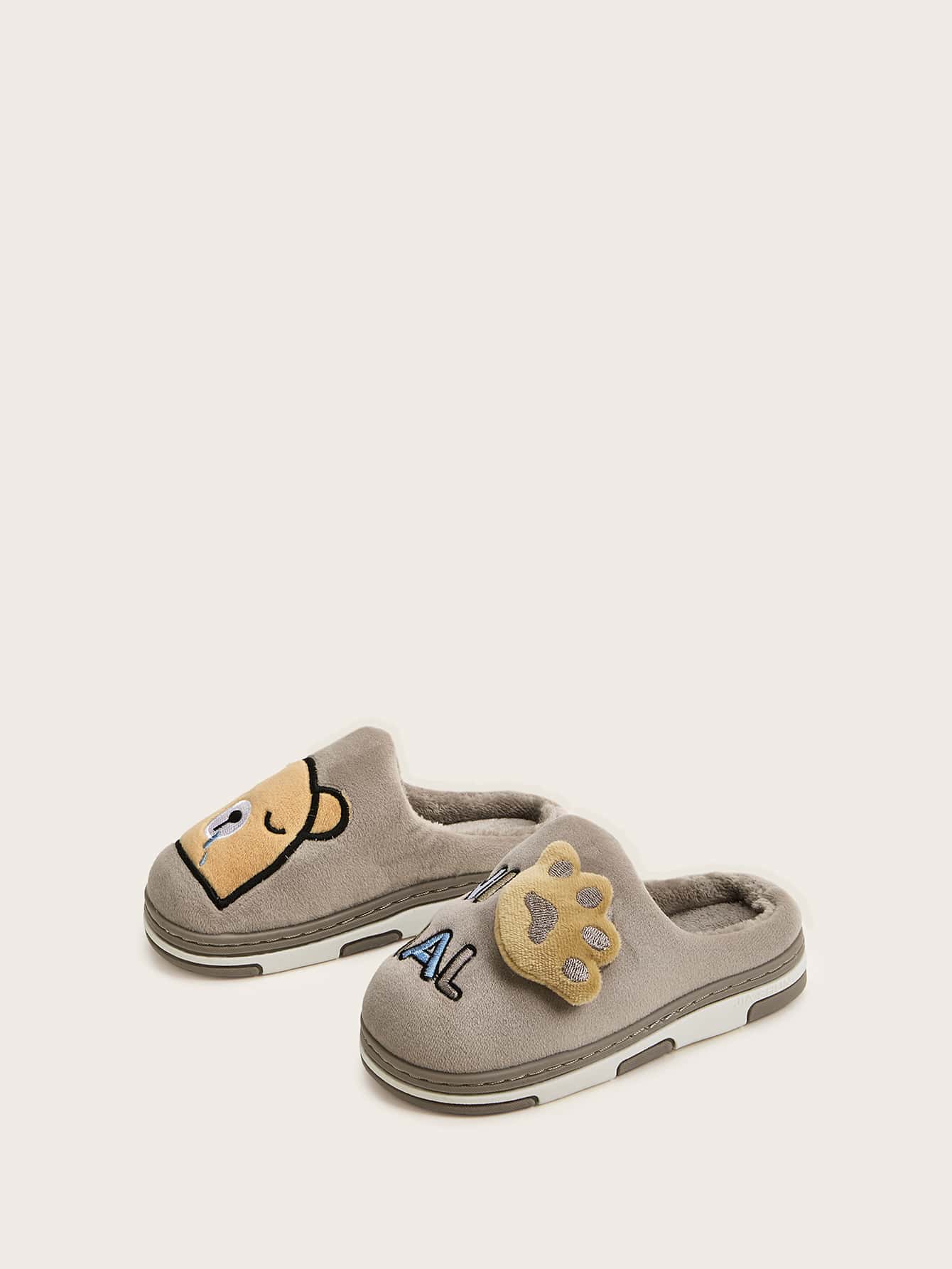 Шлепанцы с текстовой вышивкой для мальчиков