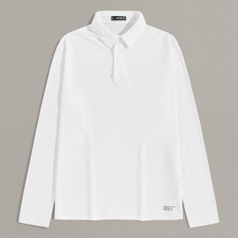 Guys Patched Detail Polo Shirt, White 
Guys Patched Detail Polo Shirt, White
