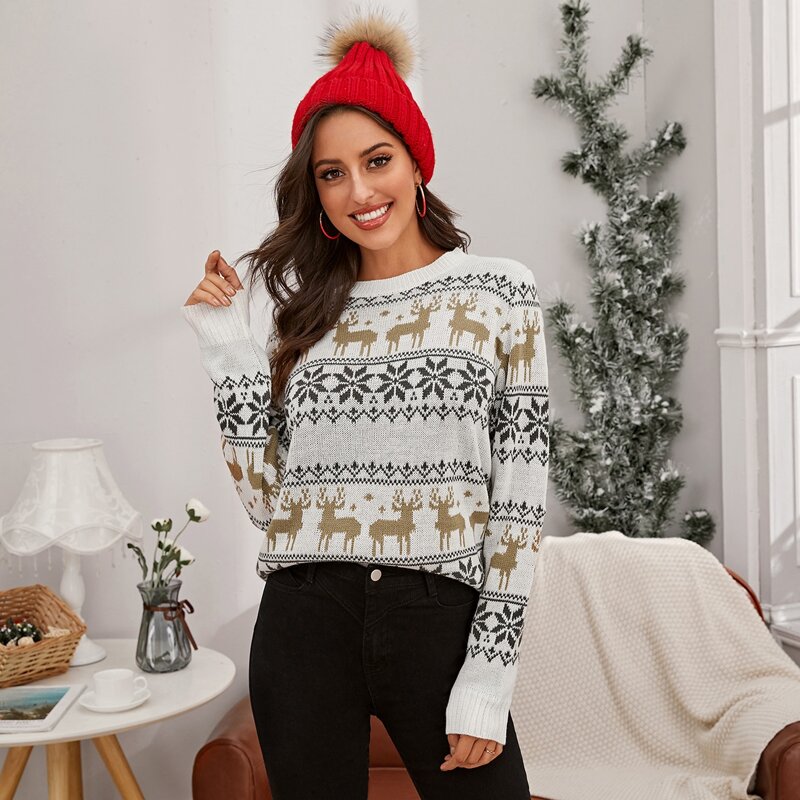 Christmas New Year Pattern Jumper, Multicolor 
Christmas New Year Pattern Jumper, Multicolor