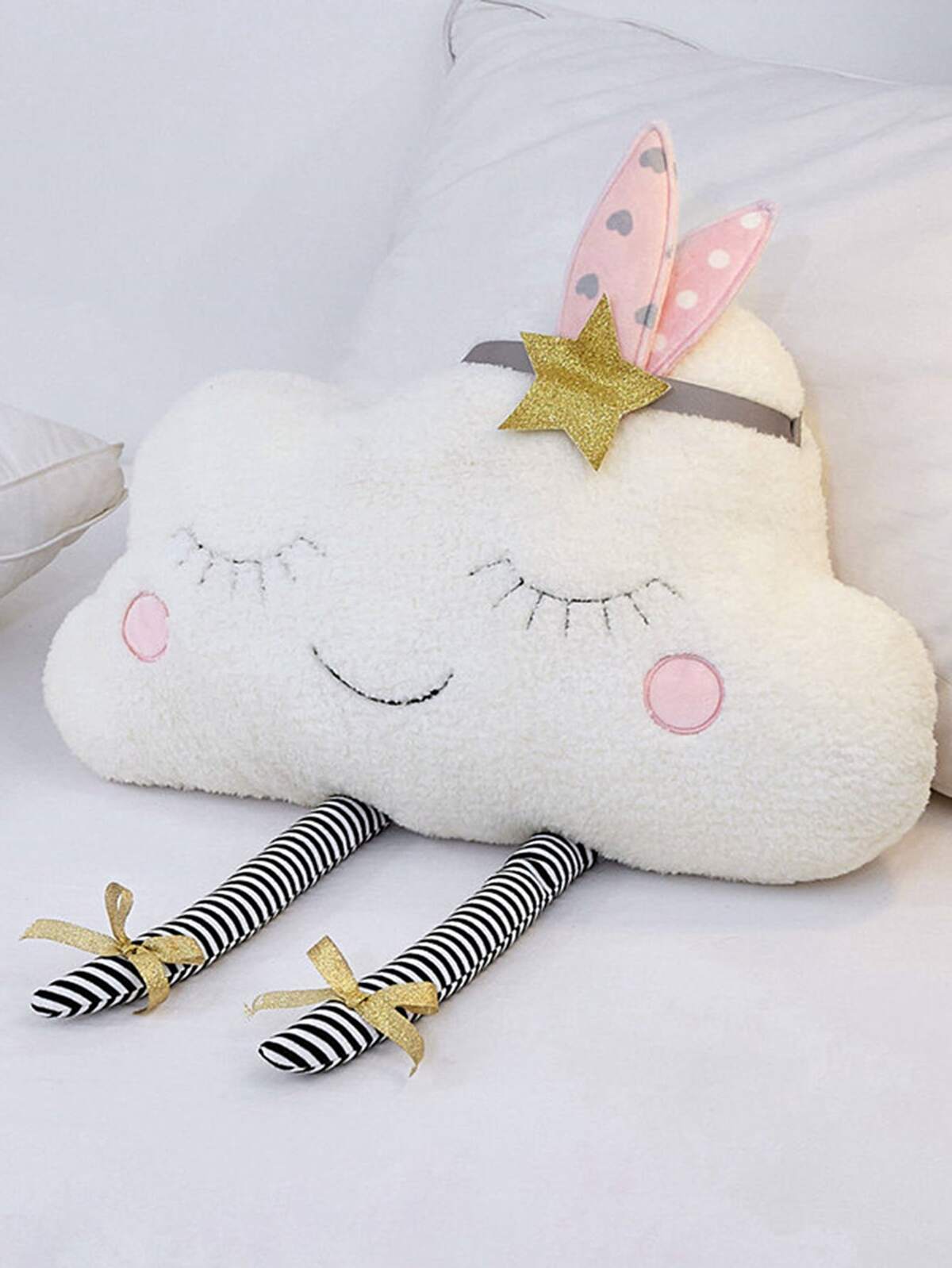 Cute Cloud Shaped Flannel Decorative Pillow