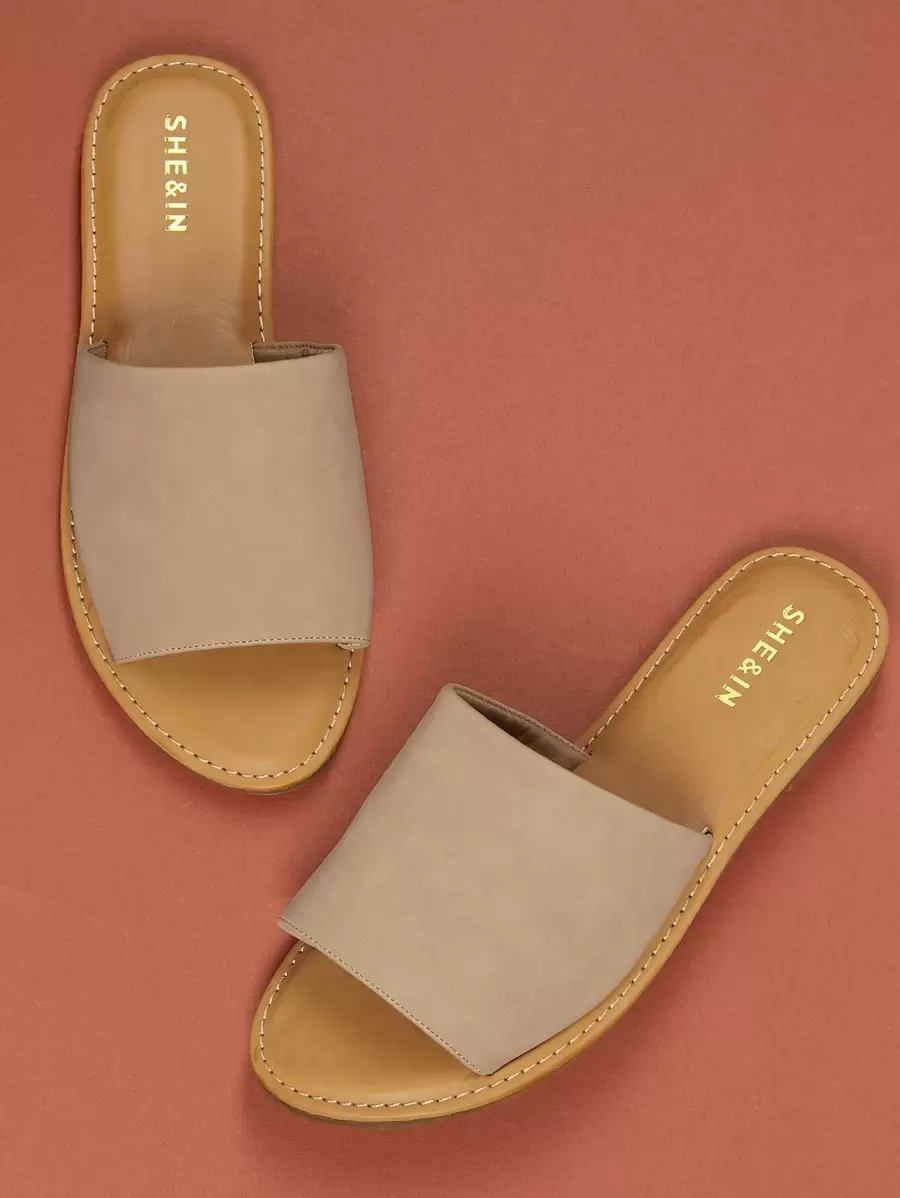 Wide Nubuck Single Band Slide Sandal NUDE Spring Shoes Spring Break Easter Vacation Shoes Casual Shoes Beach Shoes Mother's Day Present