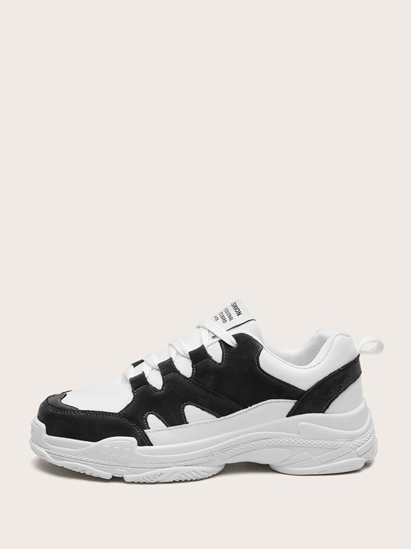 Мужские двухцветные кроссовки на платформе, Чёрнобелые
Мужские двухцветные кроссовки на платформе, Чёрнобелые