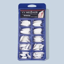 100pcs Plain Pointed Fake Nail & Double Side Tape